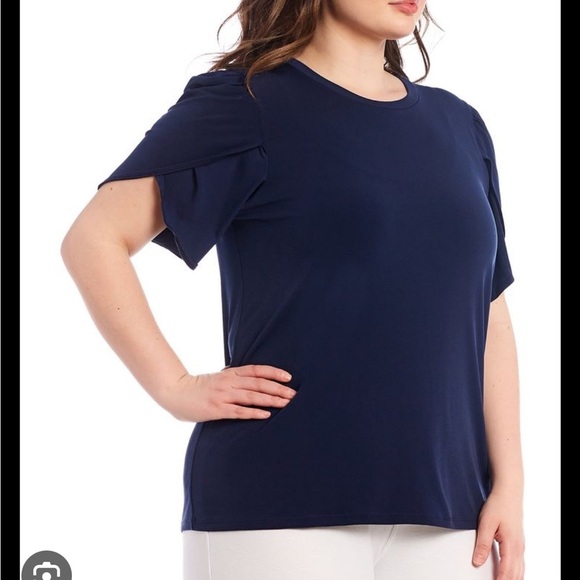 Michael Kors women’s XL matte jersey tulip sleeve blouse NWT - Picture 1 of 5
